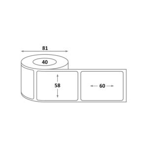 Étiquettes thermiques adhésives protégées 58 x 60 x 40 - froid positif (x30)
